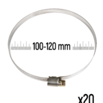 ZOLLEX Cevne objemke iz nerjavnega jekla GT 100-120 mm (20 kos)