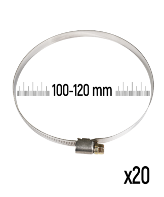 ZOLLEX Cevne objemke iz nerjavnega jekla GT 100-120 mm (20 kos)