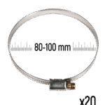 ZOLLEX Cevne objemke iz nerjavnega jekla GT 80-100 mm (20 kos)