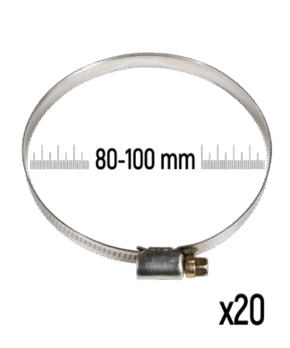 ZOLLEX Cevne objemke iz nerjavnega jekla GT 80-100 mm (20 kos)