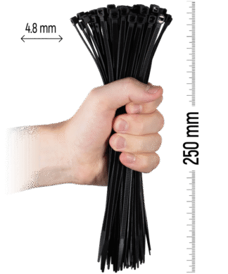 ZOLLEX Najlonska vezica 4,8 X 250 (ČRNA) 100 kos