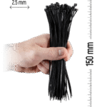 ZOLLEX Najlonska vezica 2,5 X 150 (ČRNA) 100 kos