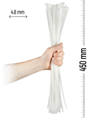 ZOLLEX Najlonska vezica 4,8 X 450 (BELA) 100 kos