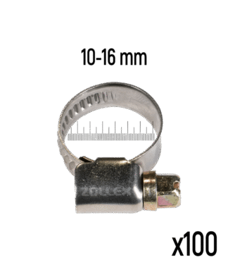 ZOLLEX Cevne objemke iz nerjavnega jekla GT 10-16 mm (100 kos)