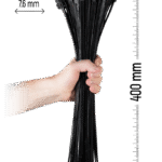 ZOLLEX Najlonska vezica 7,6 X 400 (ČRNA) 100 kos