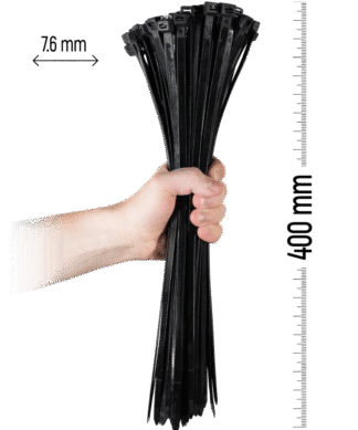 ZOLLEX Najlonska vezica 7,6 X 400 (ČRNA) 100 kos