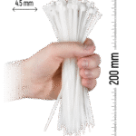 ZOLLEX Najlonska vezica 4,5 X 200 (BELA) 100 kos