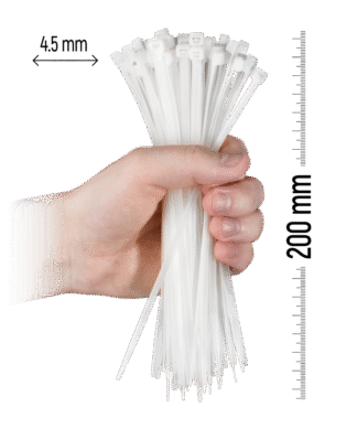 ZOLLEX Najlonska vezica 4,5 X 200 (BELA) 100 kos