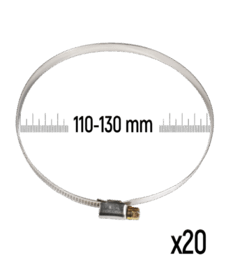 ZOLLEX Cevne objemke iz nerjavnega jekla GT 110-130 mm (20 kos)