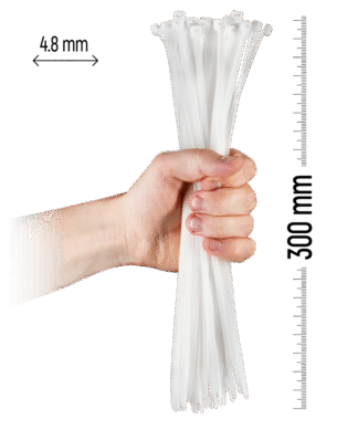 ZOLLEX Najlonska vezica 4,8 X 300 (BELA) 100 kos