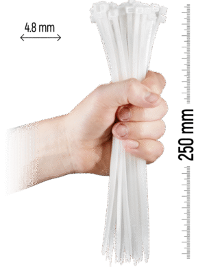 ZOLLEX Najlonska vezica 4,8 X 250 (BELA) 100 kos