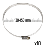 ZOLLEX Cevne objemke iz nerjavnega jekla GT 130-150 mm (10 kos)