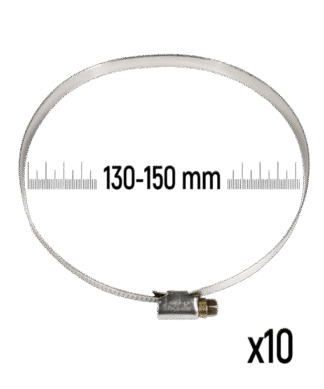 ZOLLEX Cevne objemke iz nerjavnega jekla GT 130-150 mm (10 kos)