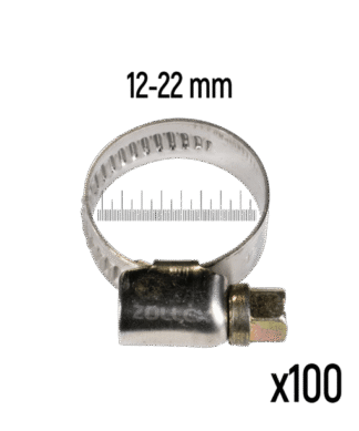 ZOLLEX Cevne objemke iz nerjavnega jekla GT 12-22 mm (100 kos)