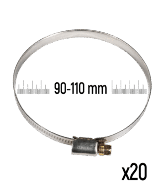 ZOLLEX Cevne objemke iz nerjavnega jekla GT 90-110 mm (20 kos)