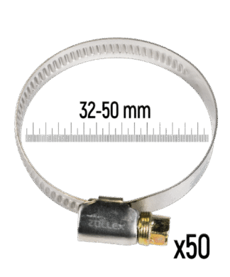ZOLLEX Cevne objemke iz nerjavnega jekla GT 32-50 mm (50 kos)