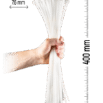 ZOLLEX Najlonska vezica7,6 X 400 (BELA) 100 kos