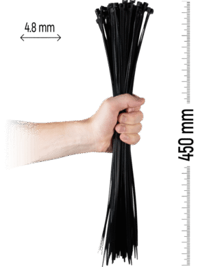 ZOLLEX Najlonska vezica 4,8 X 450 (ČRNA) 100 kos