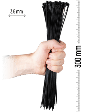 ZOLLEX Najlonska vezica 3,6 X 300 (ČRNA) 100 kos