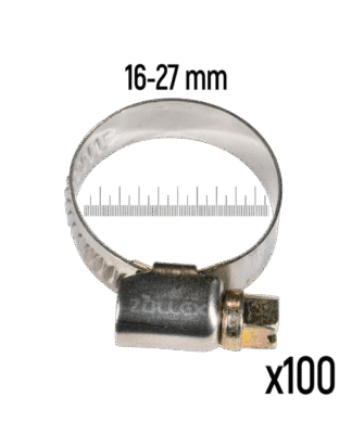 ZOLLEX Cevne objemke iz nerjavnega jekla GT 16-27 mm (100 kos)