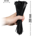 ZOLLEX Najlonska vezica 3,6 X 200 (ČRNA) 100 kos