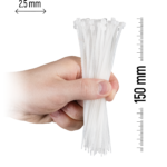 ZOLLEX Najlonska vezica 2,5 X 150 (BELA) 100 kos