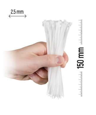 ZOLLEX Najlonska vezica 2,5 X 150 (BELA) 100 kos