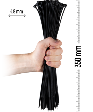 ZOLLEX Najlonska vezica 4,8 X 350 (ČRNA) 100 kos