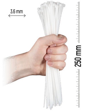 ZOLLEX Najlonska vezica 3,6 X 250 (BELA) 100 kos