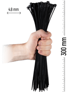 ZOLLEX Najlonska vezica 4,8 X 300 (ČRNA) 100 kos