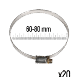 ZOLLEX Cevne objemke iz nerjavnega jekla GT 60-80 mm (20 kos)