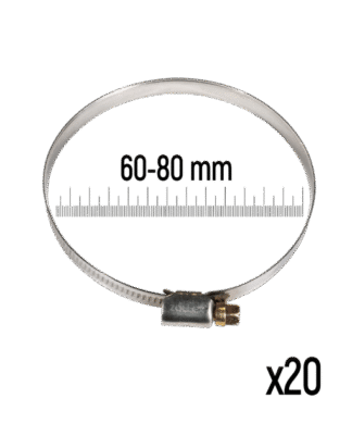 ZOLLEX Cevne objemke iz nerjavnega jekla GT 60-80 mm (20 kos)