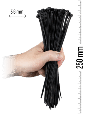 ZOLLEX Najlonska vezica 3,6 X 250 (ČRNA) 100 kos