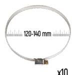 ZOLLEX Cevne objemke iz nerjavnega jekla GT 120-140 mm (10 kos)