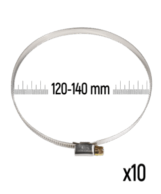 ZOLLEX Cevne objemke iz nerjavnega jekla GT 120-140 mm (10 kos)