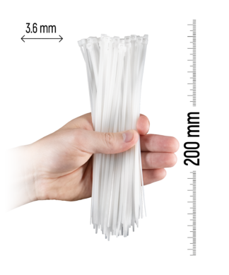 ZOLLEX Najlonska vezica 3,6 X 200 (BELA) 100 kos