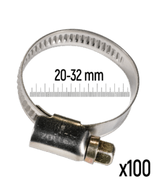 Cevne objemke iz nerjavnega jekla GT 20-32 mm (100 kos),