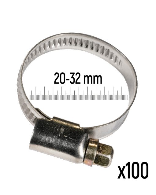 Cevne objemke iz nerjavnega jekla GT 20-32 mm (100 kos),