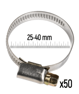 Cevne objemke iz nerjavnega jekla GT 25-40 mm (50 kos)