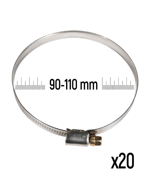 Cevne objemke iz nerjavnega jekla GT 90-110 mm (20 kos)