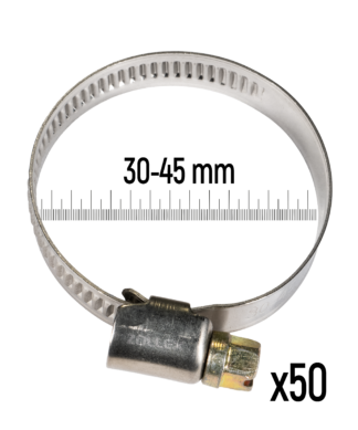 Cevne objemke iz nerjavnega jekla GT 30-45 mm (50 kos)